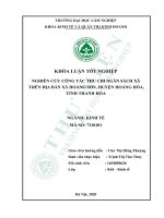 Nghiên cứu công tác thu chi ngân sách xã trên địa bàn xã hoằng sơn, huyện hoằng hóa, tỉnh thanh hóa (khóa luận   kinh tế và quản trị kinh doanh) 