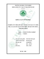 Nghiên cứu mối liên kết trong sản xuất và tiêu thụ cà gai leo tại xã bảo hiệu, huyện yên thủy, tỉnh hòa bình (khóa luận   kinh tế và quản trị kinh doanh) 