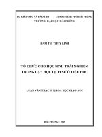 Luận văn Thạc sĩ Tổ chức cho học sinh trải nghiệm trong dạy học lịch sử ở tiểu học