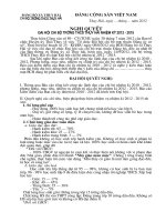 Nghi quyet Dai hoi chi bo truong THCs Thuy Hainhiem ki 2012 2015