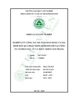 Nghiên cứu công tác kế toán bán hàng và xác định kết quả hoạt động kinh doanh tại công ty cổ phần đầu tư và phát triển lâm trang 