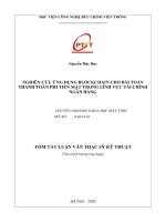 Nghiên cứu các ứng dụng của blockchain cho bài toán thanh toán phí tiền mặt trong các hệ thống tài chính ngân hàng (tóm tắt luận văn ngành hệ thống thông tin) 