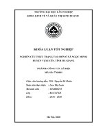 Nghiên cứu thực trạng tảo hôn ở xã ngọc minh, huyện vị xuyên, tỉnh hà giang (khóa luận   kinh tế và quản trị kinh doanh) 