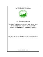 Đánh giá hiện trạng chất lượng nước thải công nghiệp của một số nhà máy trên địa bàn thị xã phổ yên tỉnh thái nguyên 