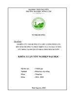 Nghiên cứu ảnh hưởng của liều lượng phân lân đến sự sinh trưởng và phát triển của cây đậu tương cúc bóng tại huyện võ nhai, tỉnh thái nguyên 