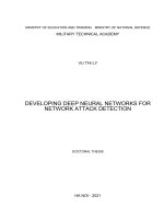 Luận án tiến sĩ phát triển một số mạng nơ ron học sâu cho bài toán phát hiện tấn công mạng 
