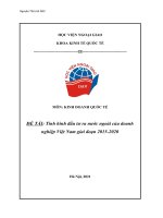 Tiểu luận kinh doanh quốc tế tình hình đầu tư ra nước ngoài của doanh nghiệp việt nam giai đoạn 2015 2020 