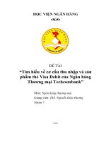 Tìm hiểu về cơ cấu thu nhập và sản phẩm thẻ visa debit của ngân hàng thương mại Techcombank