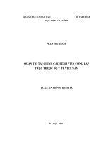 luận án tiến sĩ quản trị tài chính các bệnh viện công lập trực thuộc bộ y tế việt nam 