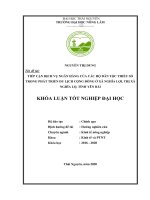 Tiếp cận dịch vụ ngân hàng của các hộ dân tộc thiểu số trong phát triển du lịch cộng đồng tại xã nghĩa lợi, thị xã nghĩa lộ, tỉnh yên bái 