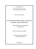 (Luận văn thạc sĩ) Cải cách hành chính từ thực tiễn huyện Hoài Đức, thành phố Hà Nội