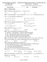 Đề thi giữa HK1 Toán 11 năm 2020 - 2021 trường THPT Lý Tự Trọng - Hà Tĩnh - TOANMATH.com