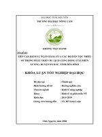 Tiếp cận dịch vụ ngân hàng của các hộ dân tộc thiểu số trong phát triển du lịch cộng đồng ở xã hiền lương, huyện đà bắc, tỉnh hòa bình 