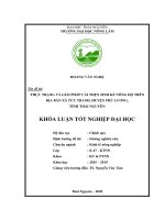 Thực trạng và giải pháp cải thiện sinh kế nông hộ trên địa bàn xã tức tranh, huyện phú lương, tinh thái nguyên 