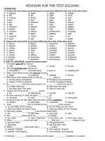 REVISION FOR THE TEST 10unit 1234