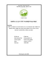 Tiếp cận dịch vụ ngân hàng của các hộ dân tộc thiểu số trong phát triển du lịch cộng đồng ở xã nùng nàng, huyện tam đường, tỉnh lai châu 