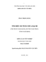 Tìm hiểu di tích chùa đại bi (thị trấn nam giang, huyện nam trực, tỉnh nam định) 