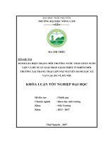 Đánh giá hiện trạng môi trường nước thải chăn nuôi lợn và đề xuất giải pháp giảm thiểu ô nhiễm môi trường tại trang trại lợn nái ông nguyễn danh lộc xã vật lại ba vì hà nội 