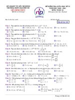 Đề thi giữa kỳ 2 Toán 10 năm 2020 - 2021 trường THPT Nguyễn Du - TP HCM - TOANMATH.com