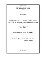 Dịch vụ công tác xã hội đối với trẻ em rối loạn tâm thần từ thực tiễn tỉnh Quảng Ninh.