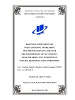 Designing supplementary toeic listening and reading test preparation syllabus for pre intermediate level students in ho chi minh city university of natural resources and environment 