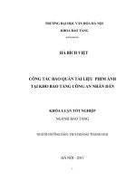 Công tác bảo quản tài liệu phim ảnh tại kho bảo tàng công an nhân nhân 