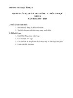 Tin học 4 - Nội dung ôn tập cuối học kì II - Năm học 2019 -2020