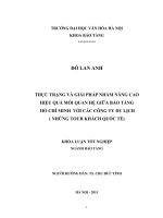 Thực trạng và giải pháp nhằm nâng cao hiệu quả mối quan hệ giữa bảo tàng hồ chí minh với các công ty du lịch (những tour khách quốc tế) 