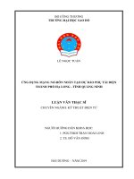 Luận văn Thạc sĩ Kỹ thuật điện tử: Ứng dụng mạng nơ rôn nhân tạo dự báo phụ tải điện thành phố Hạ Long - tỉnh Quảng Ninh