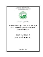 Đánh giá hiệu quả kinh tế trang trại chăn nuôi lợn tại huyện phú bình tỉnh thái nguyên 