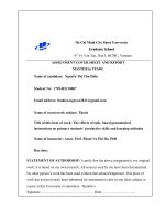 Assignment cover sheet and report master in tesol 