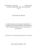 Tóm tắt Luận văn Thạc sĩ Quy hoạch vùng và Đô thị: Tổ chức không gian cảnh quan một phần cù lao Hiệp Hòa, TP Biên Hòa, tỉnh Đồng Nai trên cơ sở khai thác các yếu tố văn hóa lịch sử...