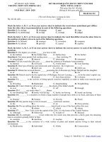 Đề ôn thi tốt nghiệp THPT 2020 môn Tiếng Anh trường THPT Yên Phong 1 – Bắc Ninh