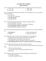Câu hỏi trắc nghiệm ôn tập môn Lịch sử Đảng Cộng sản Việt Nam (Có đáp án)