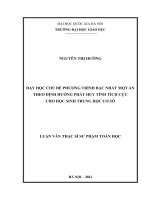 Dạy học chủ đề phương trình bậc nhất một ẩn theo định hướng phát huy tính tích cực cho học sinh trung học cơ sở 