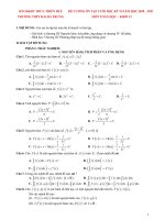 Đề cương học kỳ 2 Toán 12 năm 2020 - 2021 trường THPT Hai Bà Trưng - TT Huế - TOANMATH.com