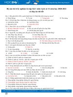 Bộ câu hỏi trắc nghiệm ôn tập bài 1 môn Lịch sử 11 có đáp án chi tiết năm học 2020-2021