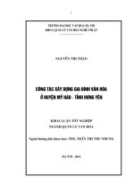 Công tác xây dựng gia đình văn hóa ở huyện mỹ hào – tỉnh hưng yên 