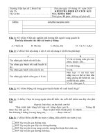 Đề thi học kì 1 môn Khoa học lớp 5 năm 2019-2020 có đáp án - Trường Tiểu học số 2 Hoài Tân