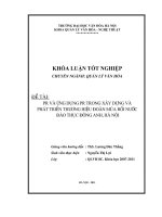 PR và ứng dụng PR trong xây dựng và phát triển thương hiệu đoàn múa rối nước đào thục đông anh, hà nội 