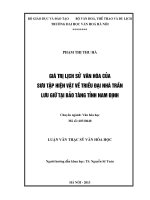 Giá trị lịch sử văn hóa của sưu tập hiện vật về triều đại nhà trần lưu giữ tại bảo tàng tỉnh nam định 