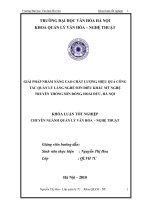 Giải pháp nhằm nâng cao chất lượng, hiệu quả công tác quản lý làng nghề sơn điêu khắc mỹ nghệ truyền thống sơn đồng, hoài đức, hà nội 