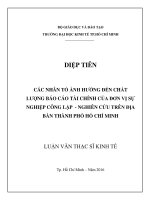 Các Nhân Tố Ảnh Hưởng Đến Chất Lượng Báo Cáo Tài Chính