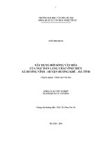 Xây dựng đời sống văn hóa của ngư dân làng chài vĩnh thúy xã hương vĩnh, huyện hương khê, hà tĩnh 