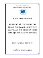 Vận Dụng Kế Toán Quản Trị Trong Các Doanh Nghiệp Sản Xuất