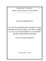Luận văn kinh tế các yếu tố ảnh hưởng đến thái độ của nhân viên đối với sự thay đổi của tổ chức   nghiên cứu tại các doanh nghiệp vừa và nhỏ trên địa bàn thành phố hồ chí minh​ 