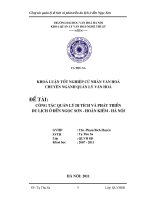 Công tác quản lý di tích và phát triển du lịch ở đền ngọc sơn   hoàn kiếm   hà nội 