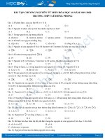 Bài tập Chương 1,2 môn Hóa học 10 năm 2019-2020 Trường THPT Lê Hồng Phong