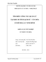 Tìm hiểu công tác quản lý khu di tích lịch sử   văn hóa cố đô hoa lư tỉnh ninh bình 