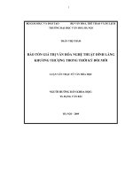 Bảo tồn giá trị văn hóa nghệ thuật đình làng khương thượng trong thời kỳ đổi mới 